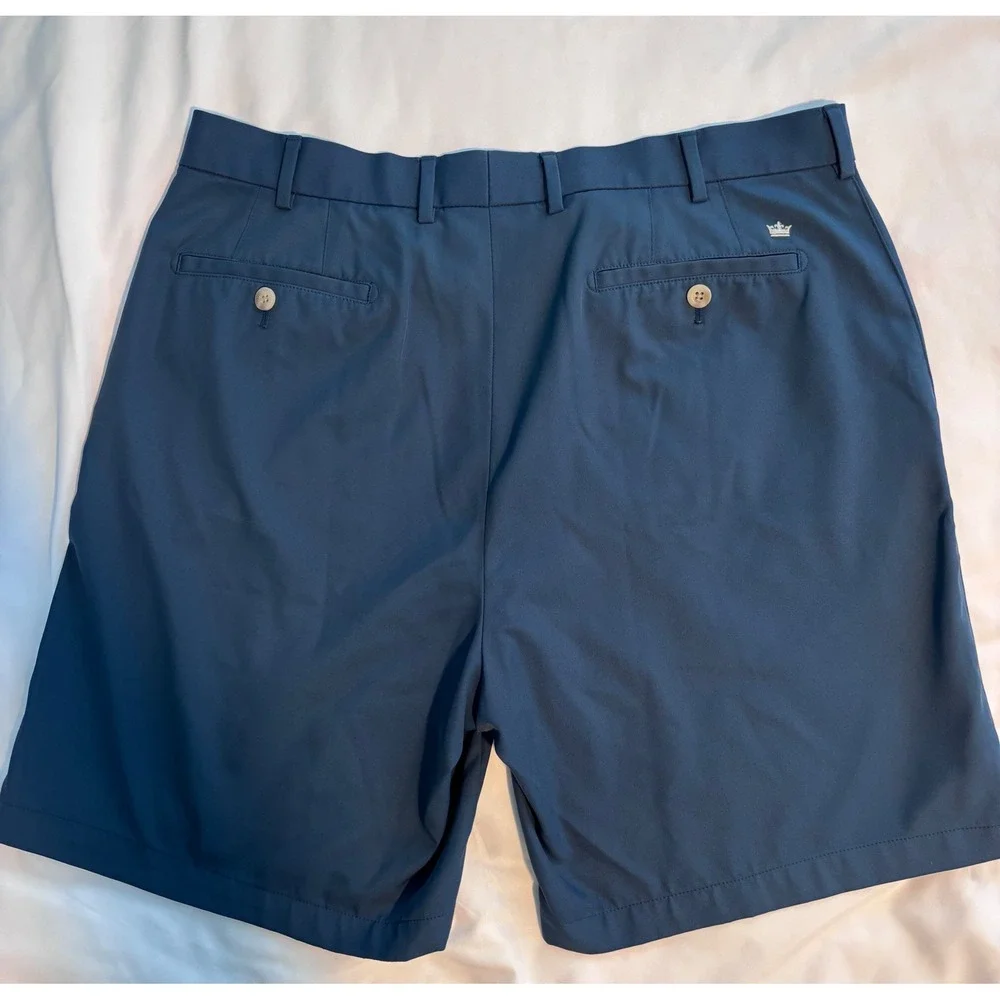 Peter Millar Crown Sport Navy Blue Wicking Golf Shorts Mens 36 MC00EB82